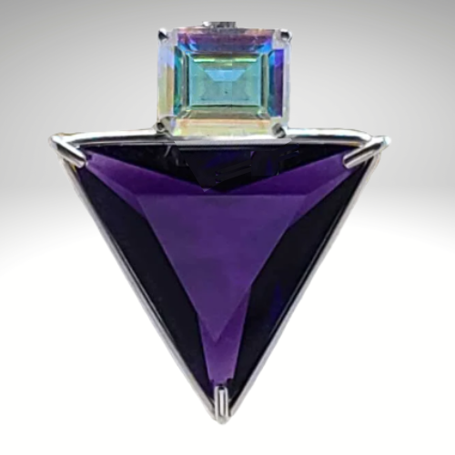 SIBERIAN PURPLE QUARTZ ANGELIC STAR™ WITH EMERALD CUT MYSTIC TOPAZ